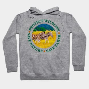 Wildlife Conservation Earth Day Zebras Hoodie